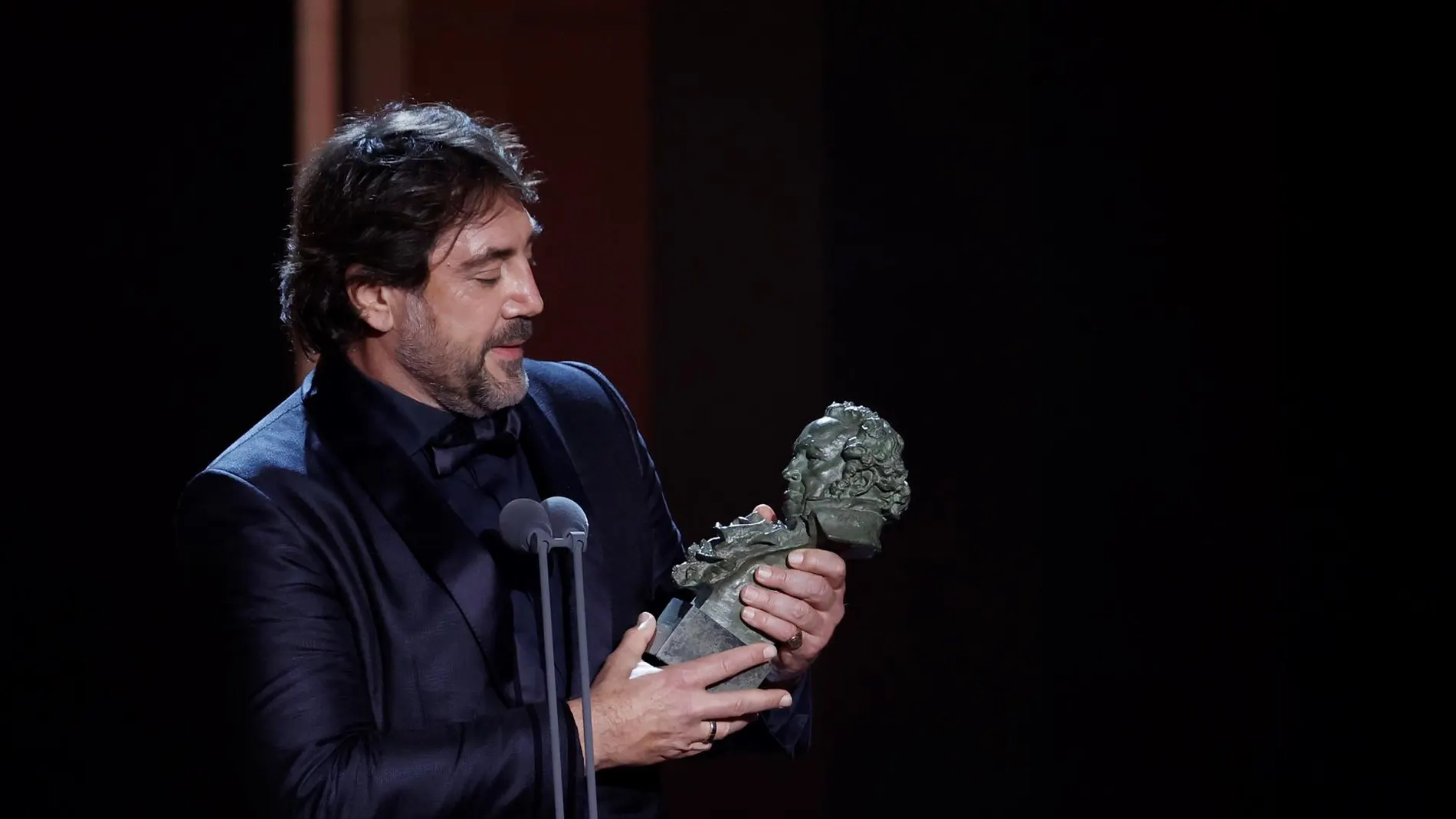 Javier Bardem, con el Premio Goya a mejor actor