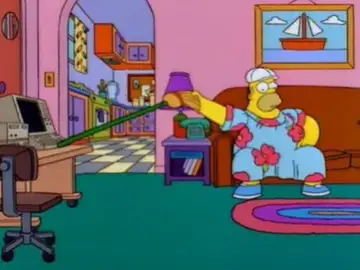 Homer Simpson votando telemáticamente Homer Simpson votando telemáticamente