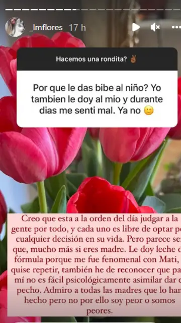 Laura Matamoros responde a porqué no da el pecho a su bebé Laura Matamoros responde a porqué no da el pecho a su bebé