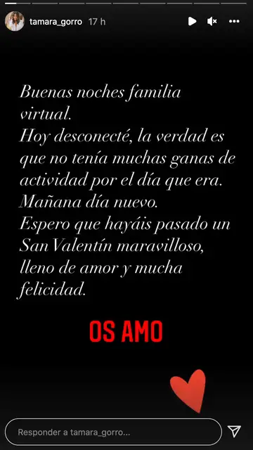 Mensaje de Tamara Gorro Tamara Gorro