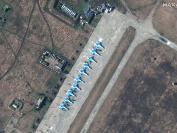 Aviones en una base militar rusa