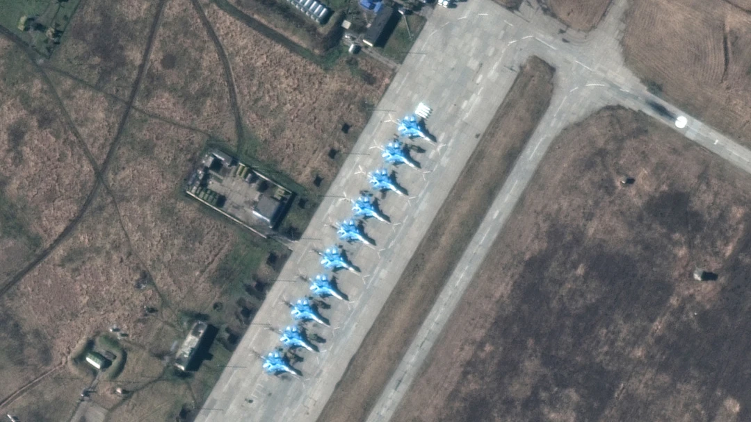 Aviones en una base militar rusa