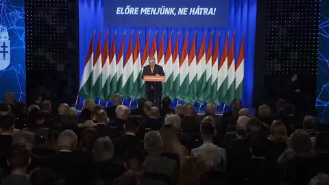 Viktor Orbán, primer ministro de Hungría, en un mitin Viktor Orbán, primer ministro de Hungría, en un mitin