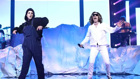 Agoney y Roi Méndez suplican ‘Stay’ desde lo más alto como Justin Bieber y The Kid Laroi en la primera Semifinal de ‘Tu cara me suena’ Agoney y Roi Méndez suplican ‘Stay’ desde lo más alto como Justin Bieber y The Kid Laroi en la primera Semifinal de ‘Tu cara me suena’