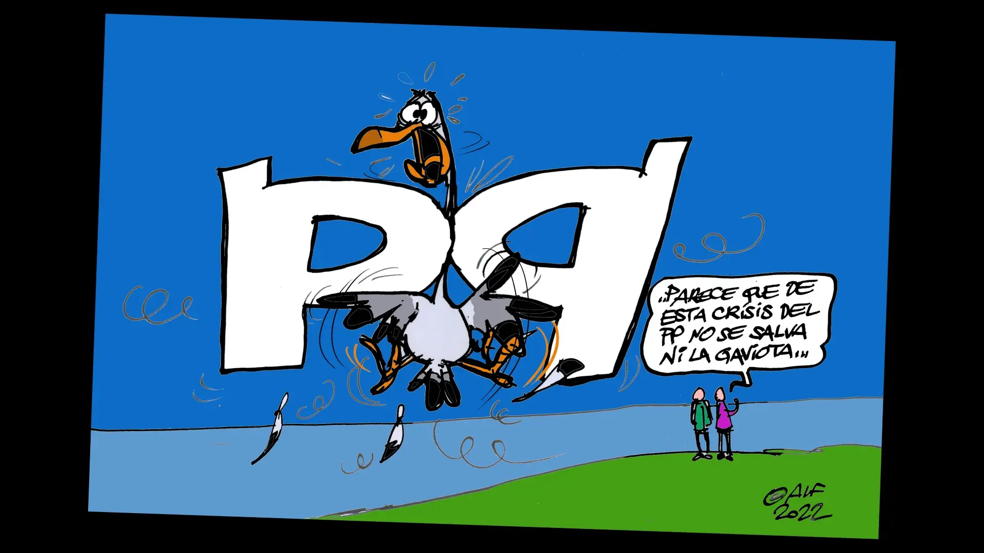 Viñeta gráfica de Alfredo Boto-Hervás sobre la crisis del PP Viñeta gráfica de Alfredo Boto-Hervás sobre la crisis del PP