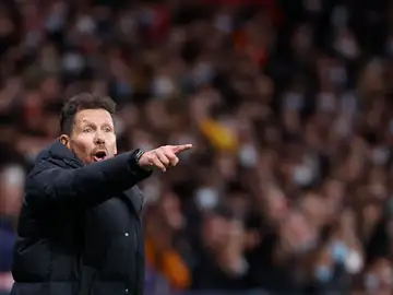 Simeone, en el partido ante el United Simeone, en el partido ante el United