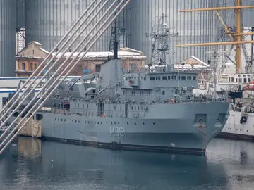 Barcos militares ucranianos en la bahía de la ciudad de Odesa, en una imagen de archivo
