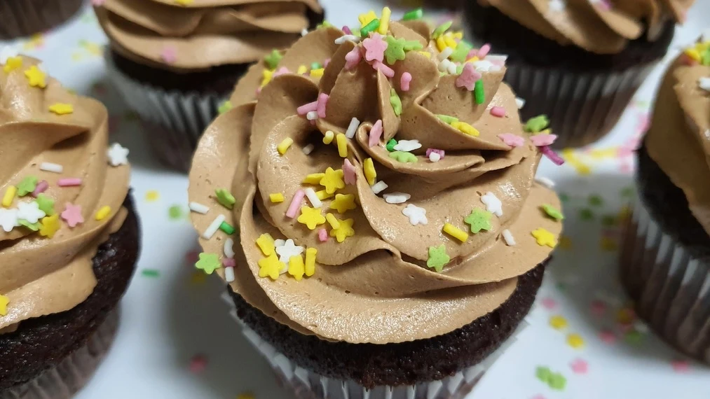 Cupcakes de crema de cacao Cupcakes de crema de cacao