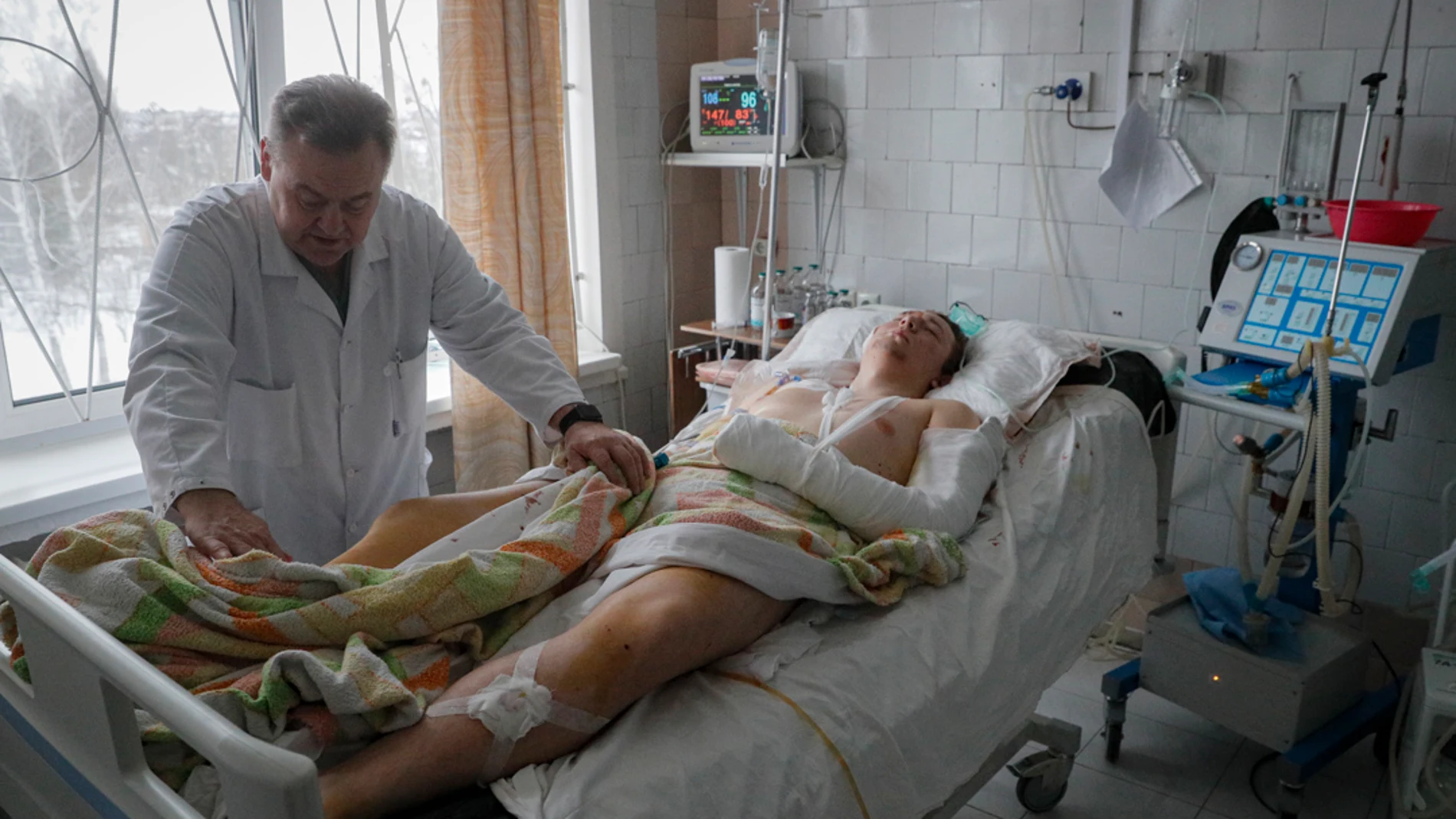 Un soldado ucraniano herido
