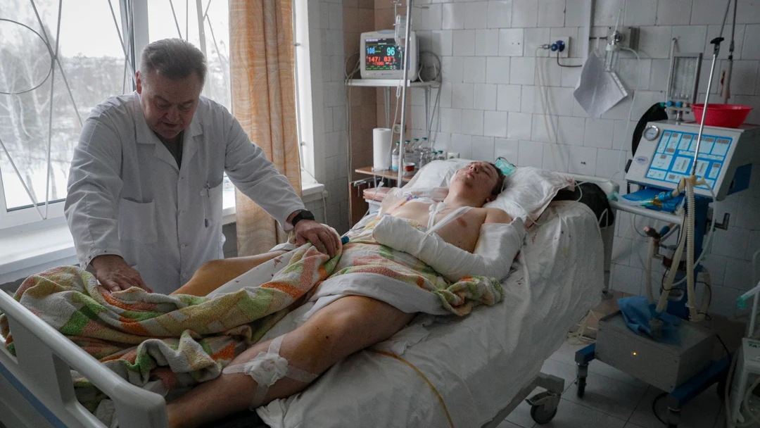 Un soldado ucraniano herido Un soldado ucraniano herido