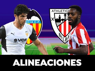 Alineaciones del Valencia - Athletic Club en el partido de vuelta de semifinales de Copa del Rey