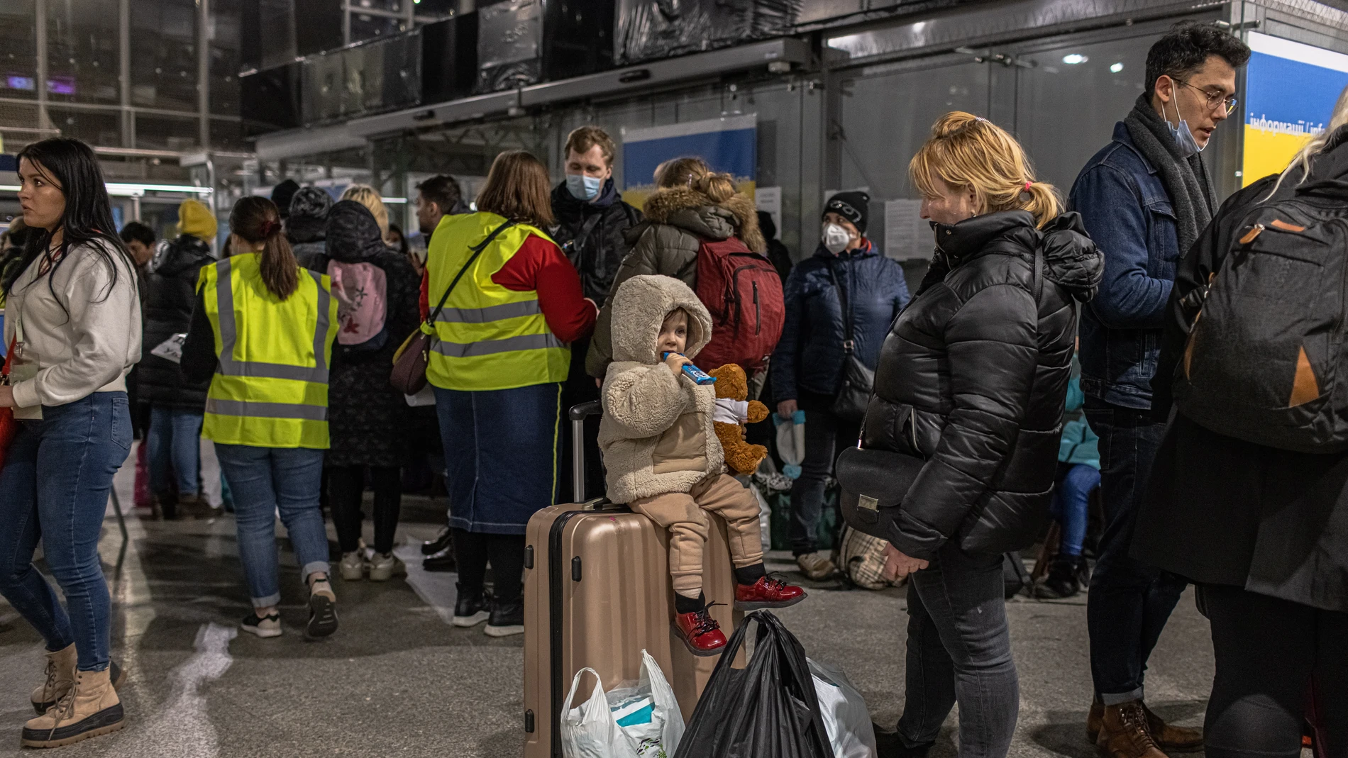 Refugiados de Ucrania en Varsovia, Polonia.