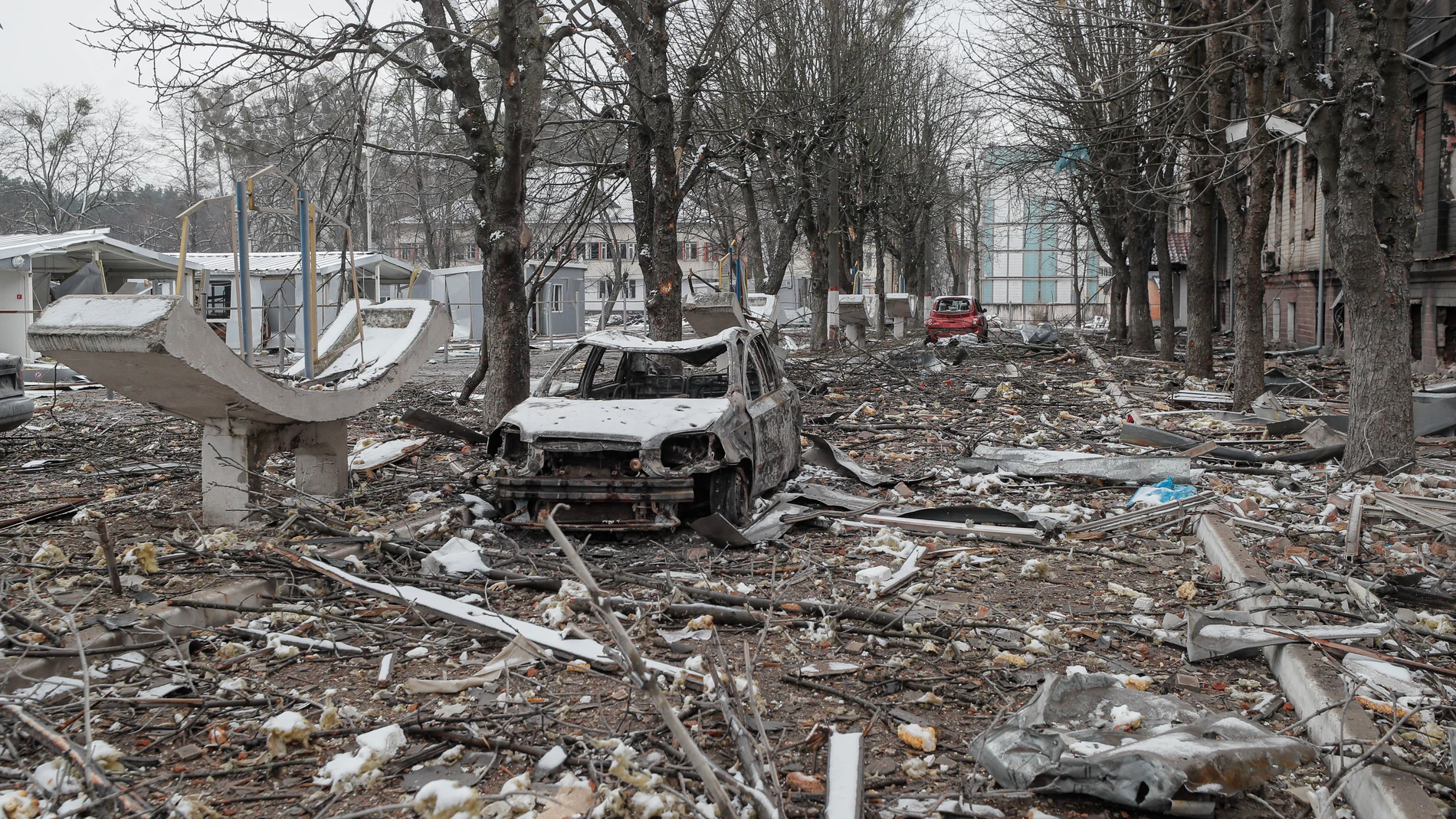 Bombardeo en Brovary, cerca de Kiev