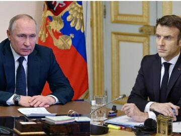 Vladimir Putin y Emmanuel Macron