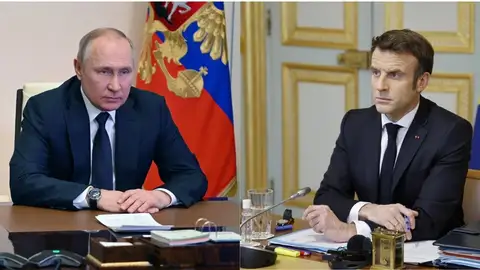 Vladimir Putin y Emmanuel Macron Vladimir Putin y Emmanuel Macron