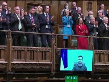 Zelenski interviene en el Parlamento británico