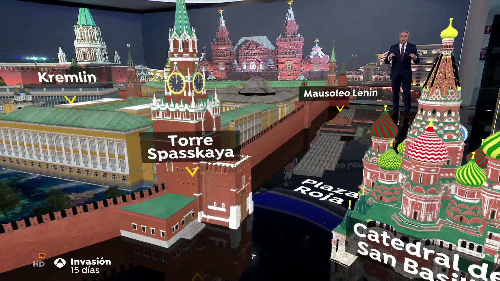 El informativo especial '15 días de invasión rusa' arranca con un plano en realidad aumentada de la Plaza Roja de Moscú El informativo especial '15 días de invasión rusa' arranca con un plano en realidad aumentada de la Plaza Roja de Moscú