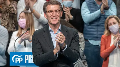 Alberto Núñez Feijóo en un mitin celebrado este viernes en Murcia Alberto Núñez Feijóo en un mitin celebrado este viernes en Murcia