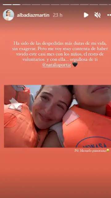La despedida entre lágrimas de Alba Díaz tras su voluntariado La despedida entre lágrimas de Alba Díaz tras su voluntariado