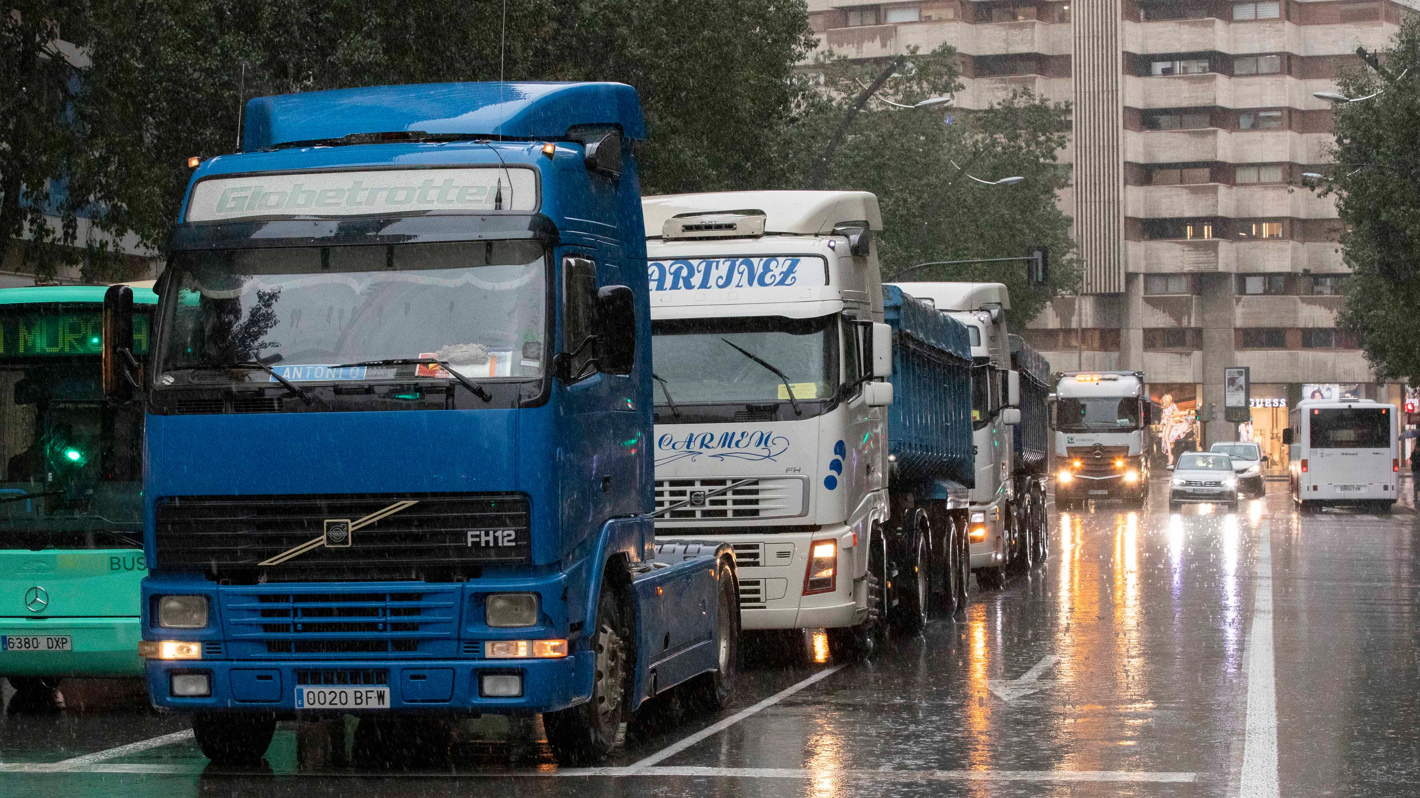Imagen de la huelga de transportistas en España Imagen de la huelga de transportistas en España