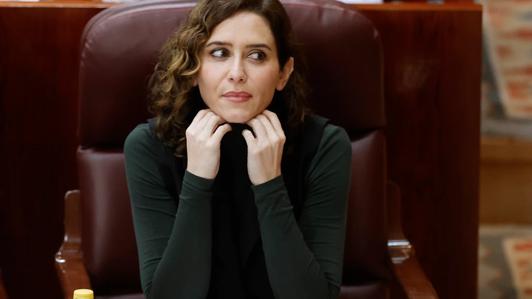 La presidenta de la Comunidad de Madrid, Isabel D&iacute;az Ayuso, durante el pleno de la Asamblea de Madrid, este jueves