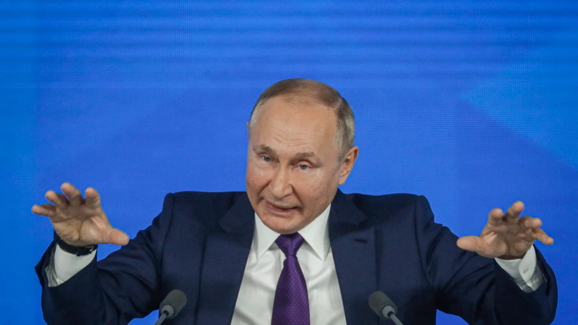 Vladimir Putin durante uno de sus discursos más recientes