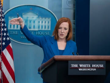 La portavoz de la Casa Blanca, Jen Psaki, durante su rueda de prensa diaria en Washington DC