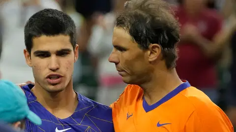 Nadal - Alcaraz en Indian Wells 2022 Nadal - Alcaraz, el partido que marcará la historia del tenis español: vientos huracanados y 3 horas de combate