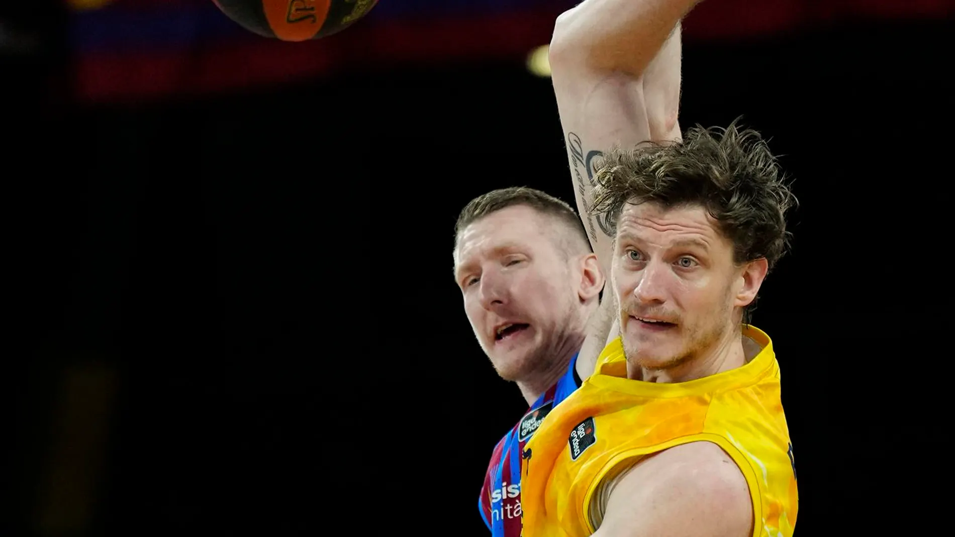 Artem Pustovyi, jugador ucraniano de la ACB, en un partido contra el Barça