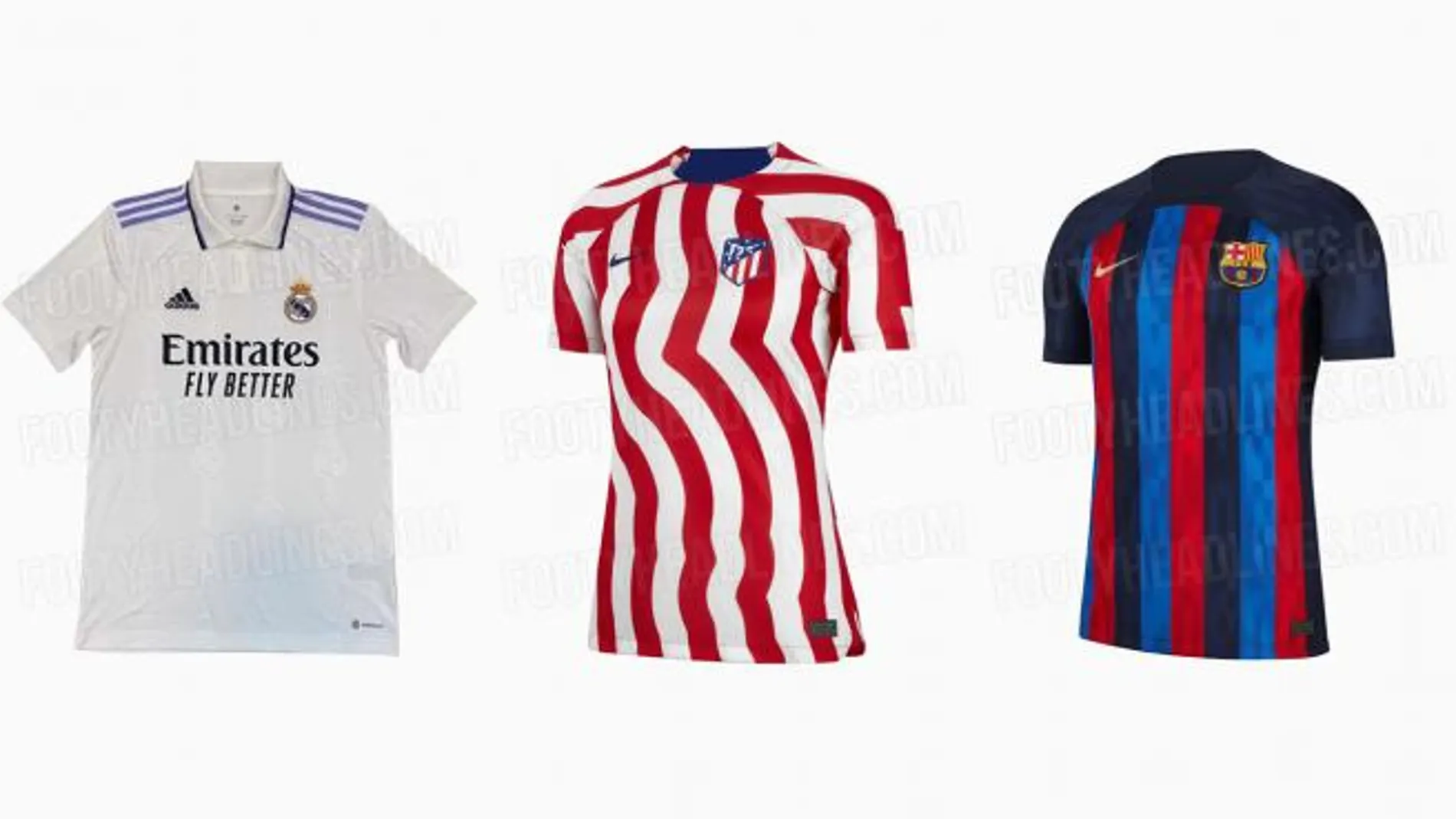 Así son las camisetas de Real Madrid, Barcelona y Atlético para la  temporada 2022/23
