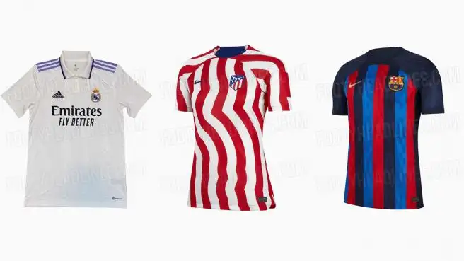 Las camisetas de Real Madrid, Barcelona y Atl&eacute;tico para 2022/23