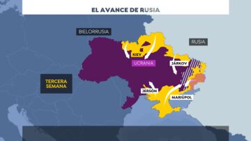 Tercera semana del avance de las tropas rusas en Ucrania