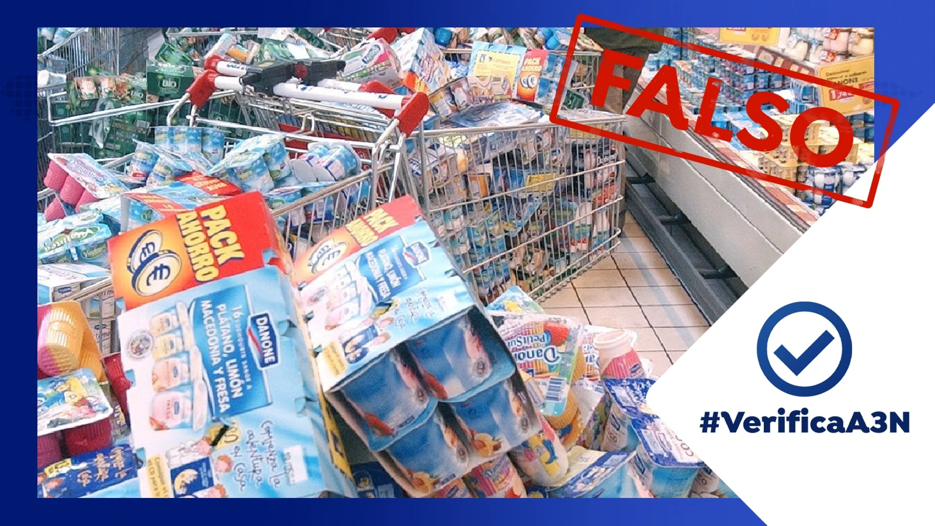 La imagen viral del carro lleno de yogures Danone no coincide con la huelga de transportes La imagen viral del carro lleno de yogures Danone no coincide con la huelga de transportes