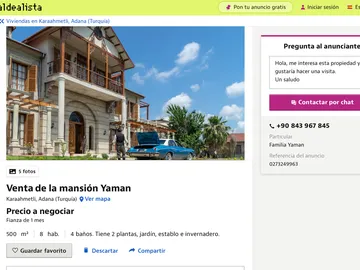 Así sería la mansión de Tierra Amarga si se anunciara en Idealista Así sería la mansión de Tierra Amarga si se anunciara en Idealista