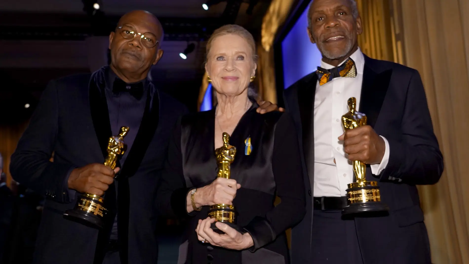 Samuel L. Jackson recibe el Óscar honorífico junto a Liv Ulmann y Danny Glover