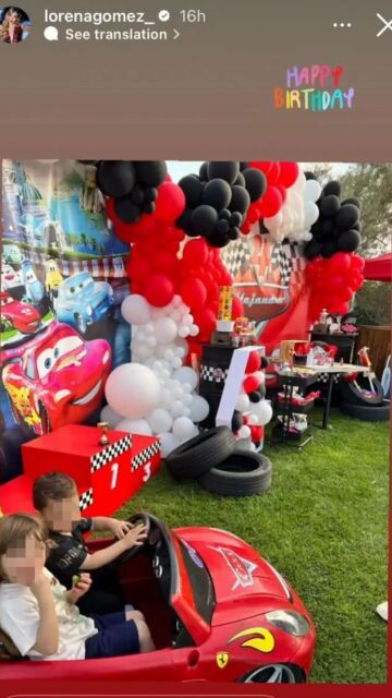 Lorena Gómez en la fiesta del hijo de Pilar Rubio
