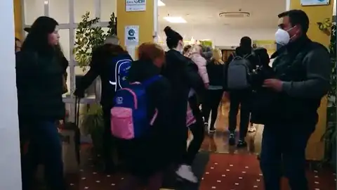 Los refugiados llegando al pueblo Alhambra de Ciudad Real Los refugiados llegando al pueblo Alhambra de Ciudad Real