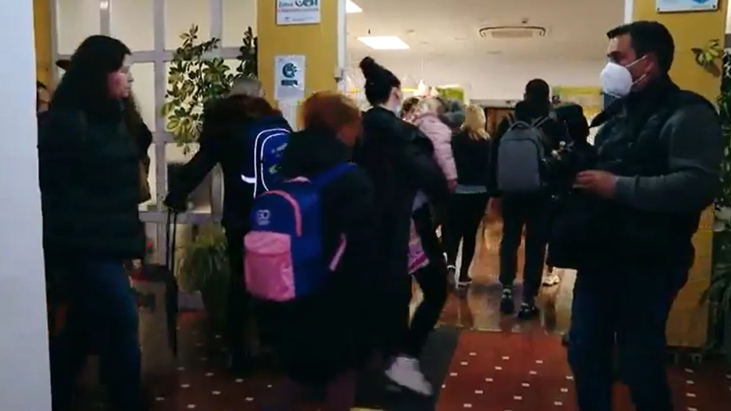 Los refugiados llegando al pueblo Alhambra de Ciudad Real Los refugiados llegando al pueblo Alhambra de Ciudad Real