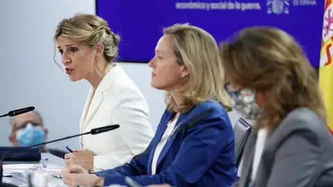 Yolanda Díaz, Nadia Calviño y Teresa Ribera Yolanda Díaz, Nadia Calviño y Teresa Ribera