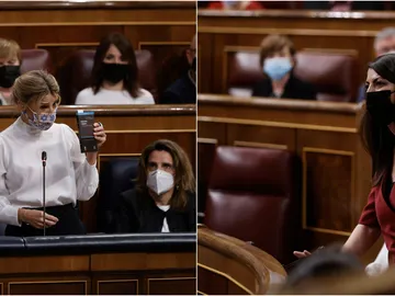 Yolanda Díaz y Macarena Olona en el Congreso Yolanda Díaz y Macarena Olona en el Congreso