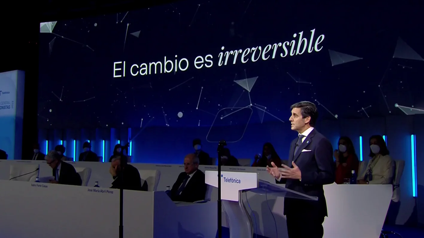 Los accionistas de Telef&oacute;nica respaldan la gesti&oacute;n de la compa&ntilde;&iacute;a en 2021