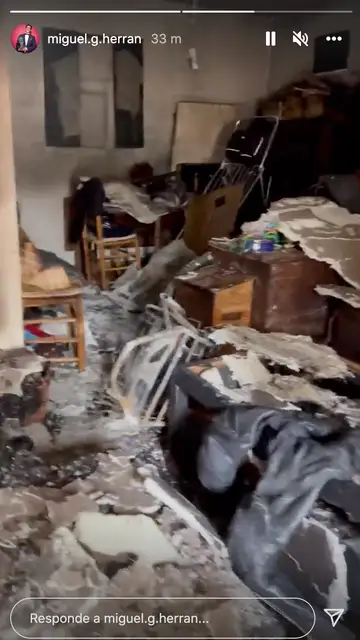 La casa de Miguel Herrán tras el incendio La casa de Miguel Herrán tras el incendio