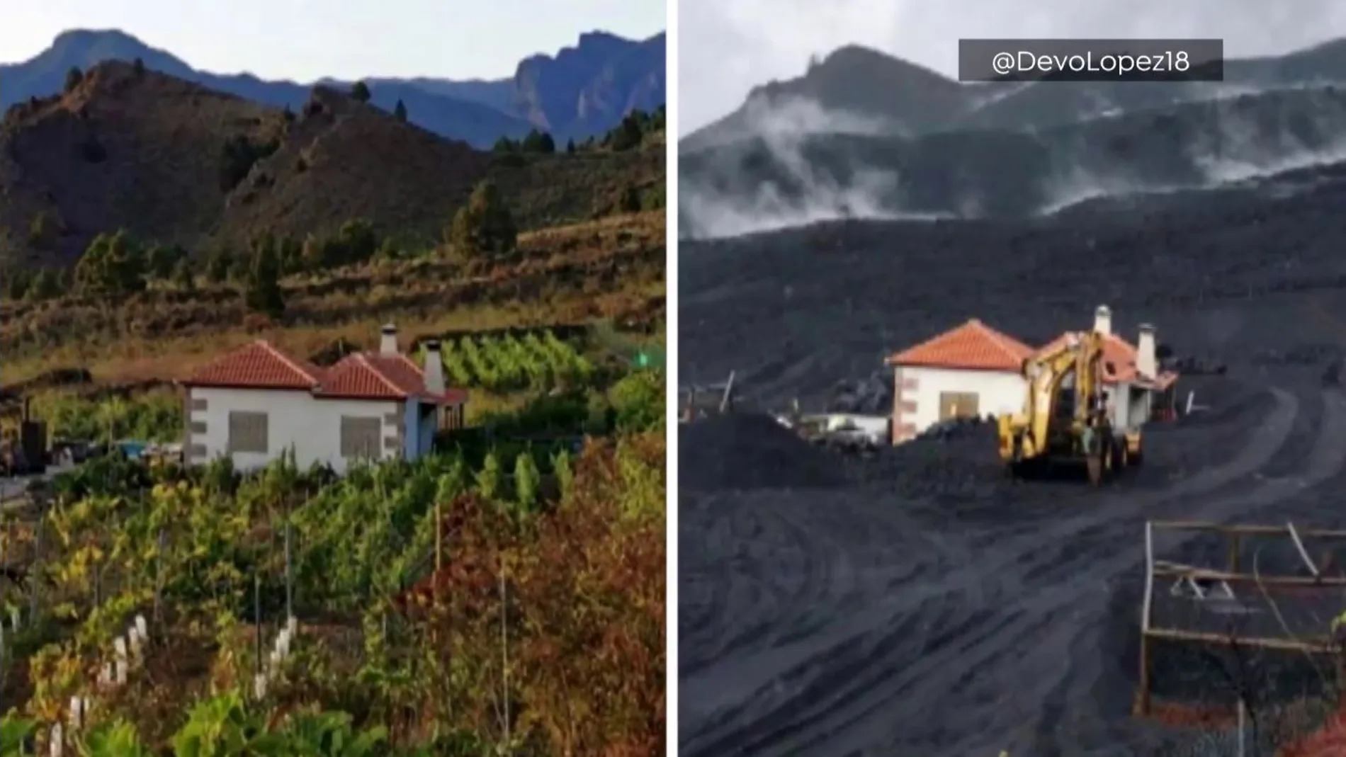 Antes y después de la isla de La Palma
