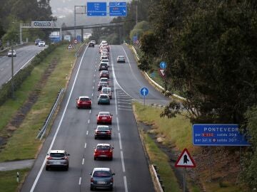 Vista general de la la A52 a su entrada a Vigo por O Porriño, en una imagen de archivo. 