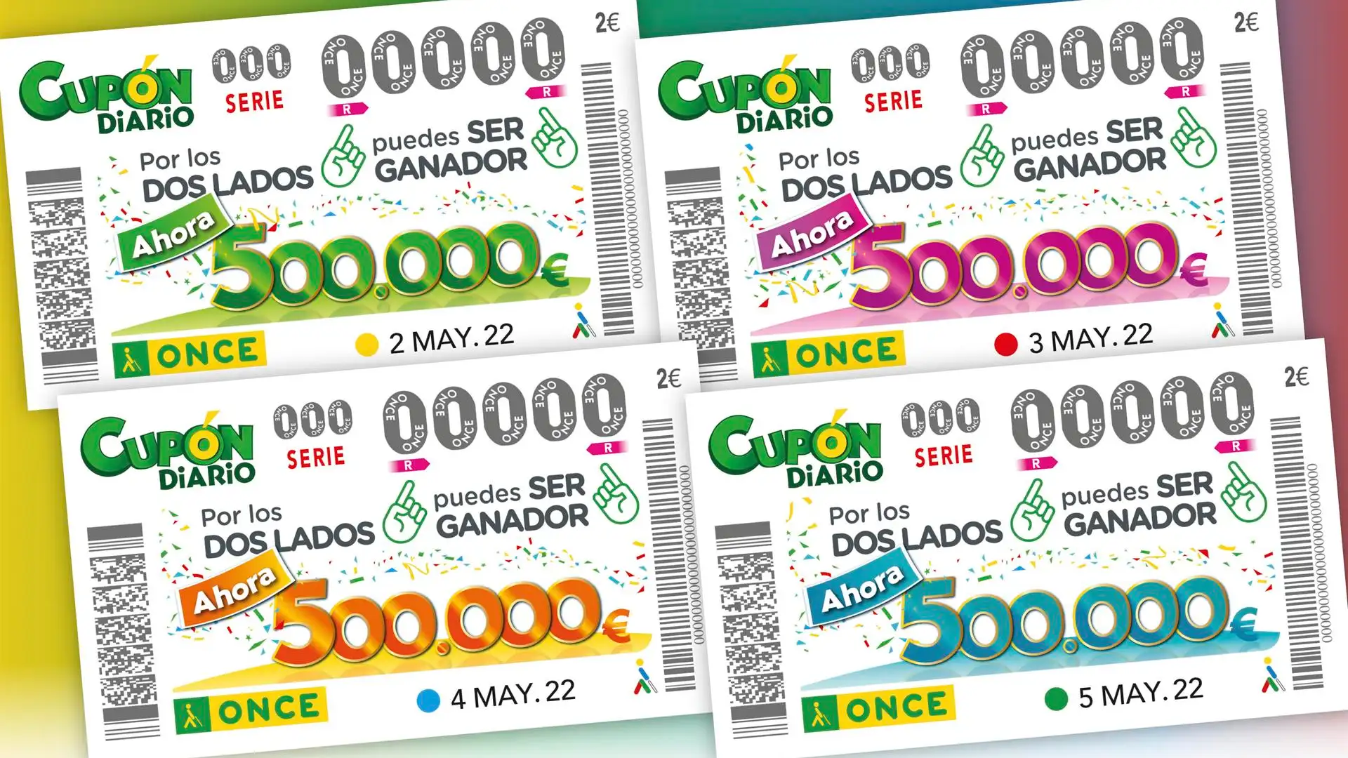 Este es el nuevo Cup&oacute;n Diario de la ONCE con 500.000 euros cada d&iacute;a y m&aacute;s premios