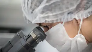 Una científica trabajando en un laboratorio