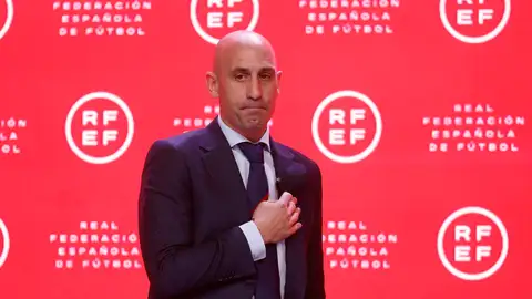 Luis Rubiales, presidente de la RFEF Luis Rubiales, al finalizar la comparecencia