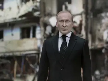 El vídeo falso de Putin en lugares devastados por los ataques rusos en Ucrania para denunciar las mentiras de Rusia