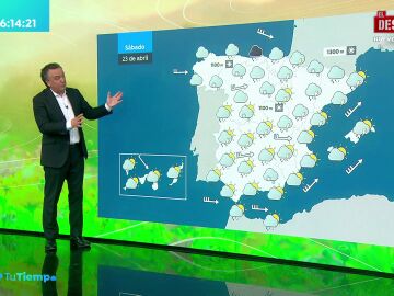 Viernes de bajada de temperaturas y lluvias que el s&aacute;bado se mantienen en Andaluc&iacute;a y el Cant&aacute;brico