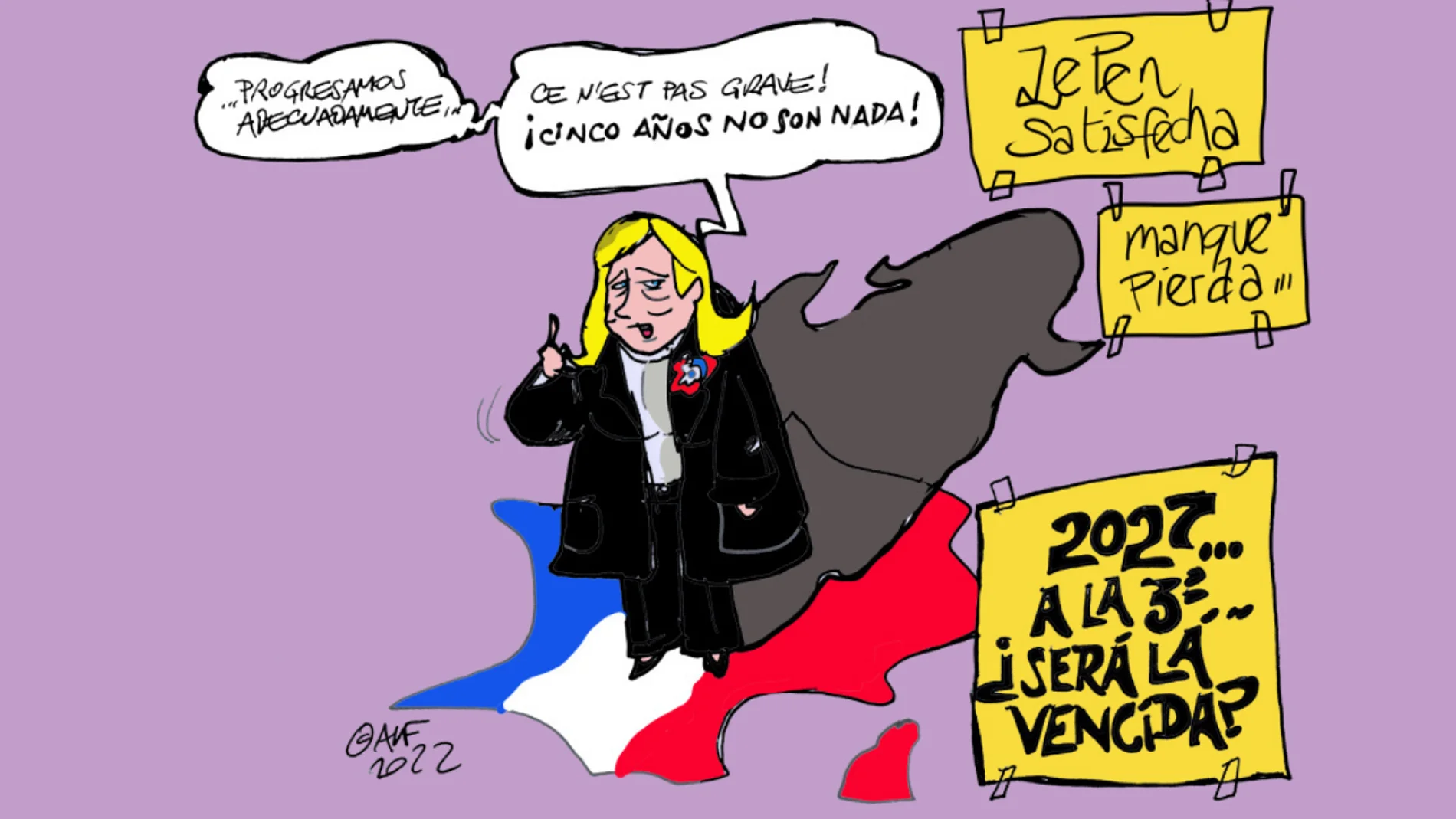El &quot;progreso&quot; de Le Pen en las elecciones de Francia, la viñeta gráfica de Alfredo Boto-Hervás